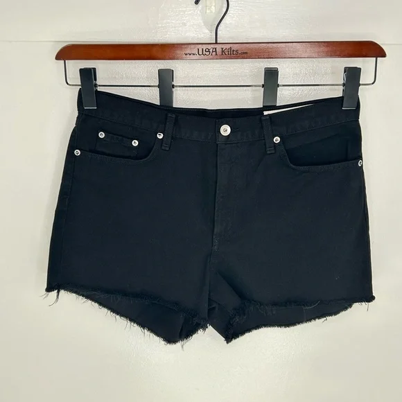 Rag &‎ Bone NWT Justine Short Size 31 Black USA Made 34x3 Festival Denim $165 - Picture 2 of 12